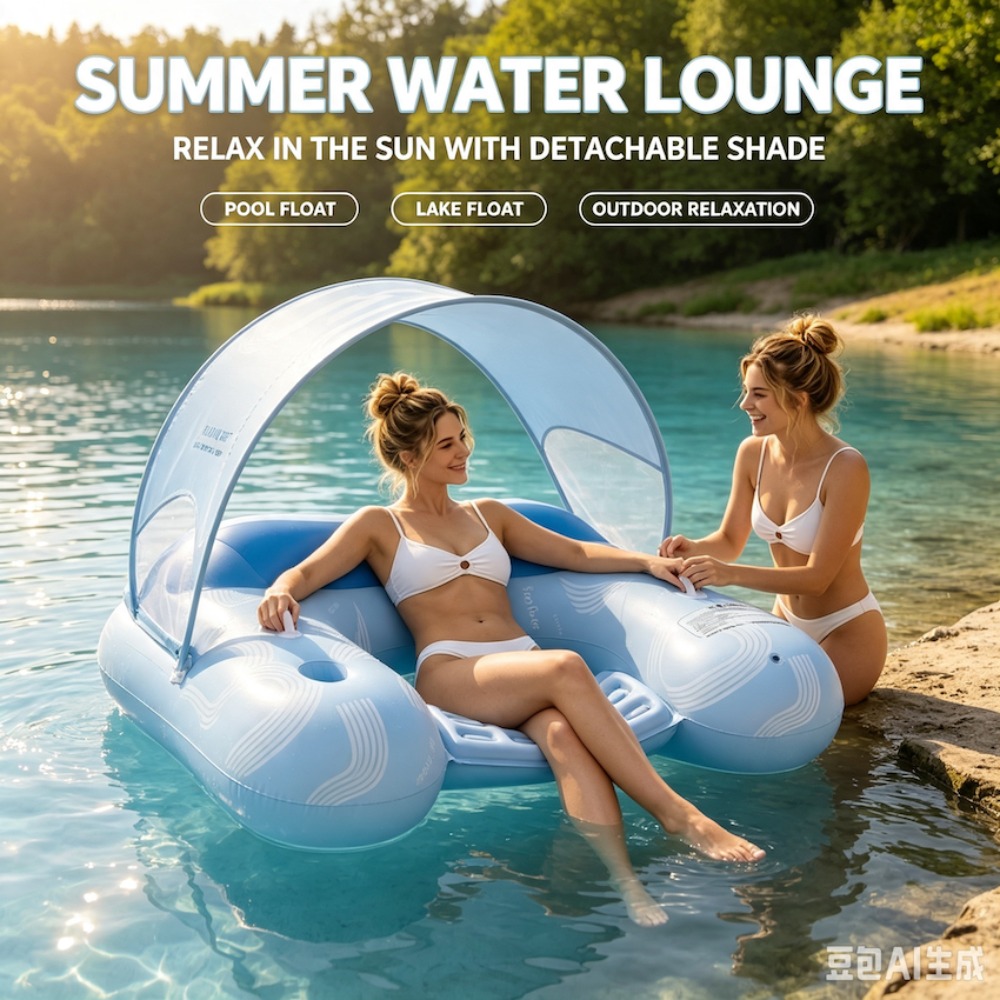 Pull Buoy Swimming - Fauteuil gonflable flottant avec pare-soleil amovible,